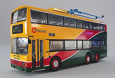 A specially commissioned model of the unique Citybus trolleybus